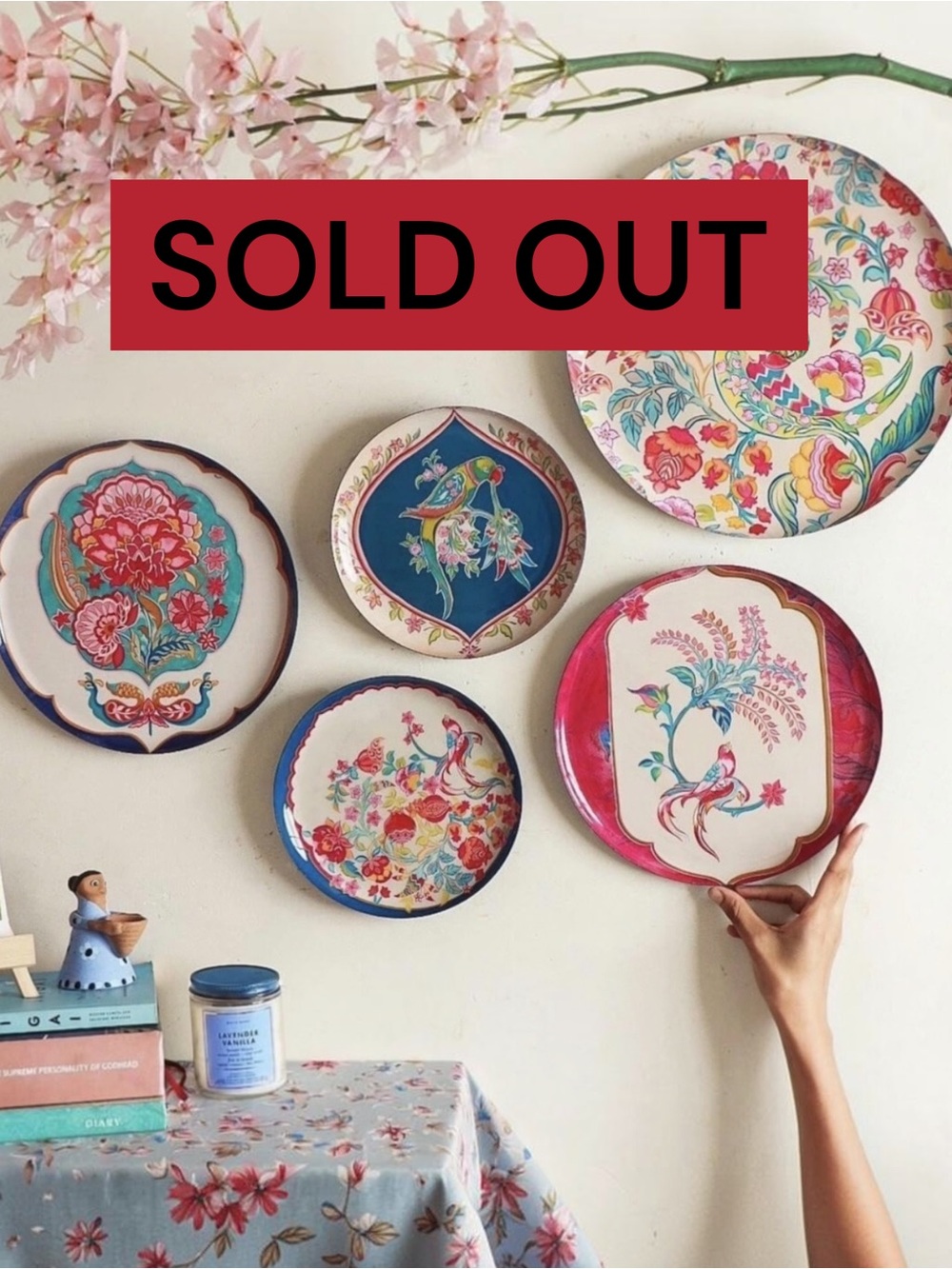 NEW Anthropologie XL Boho Metal Floral Wall Hanging Baskets Plates - Set of 5